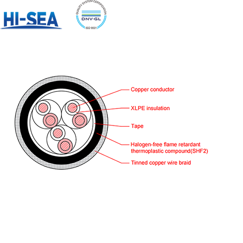 CHJPJ80/SC XLPE Insulation Low Smoke Halogen Free Flame Retardant Armor Type Marine Communication Cable